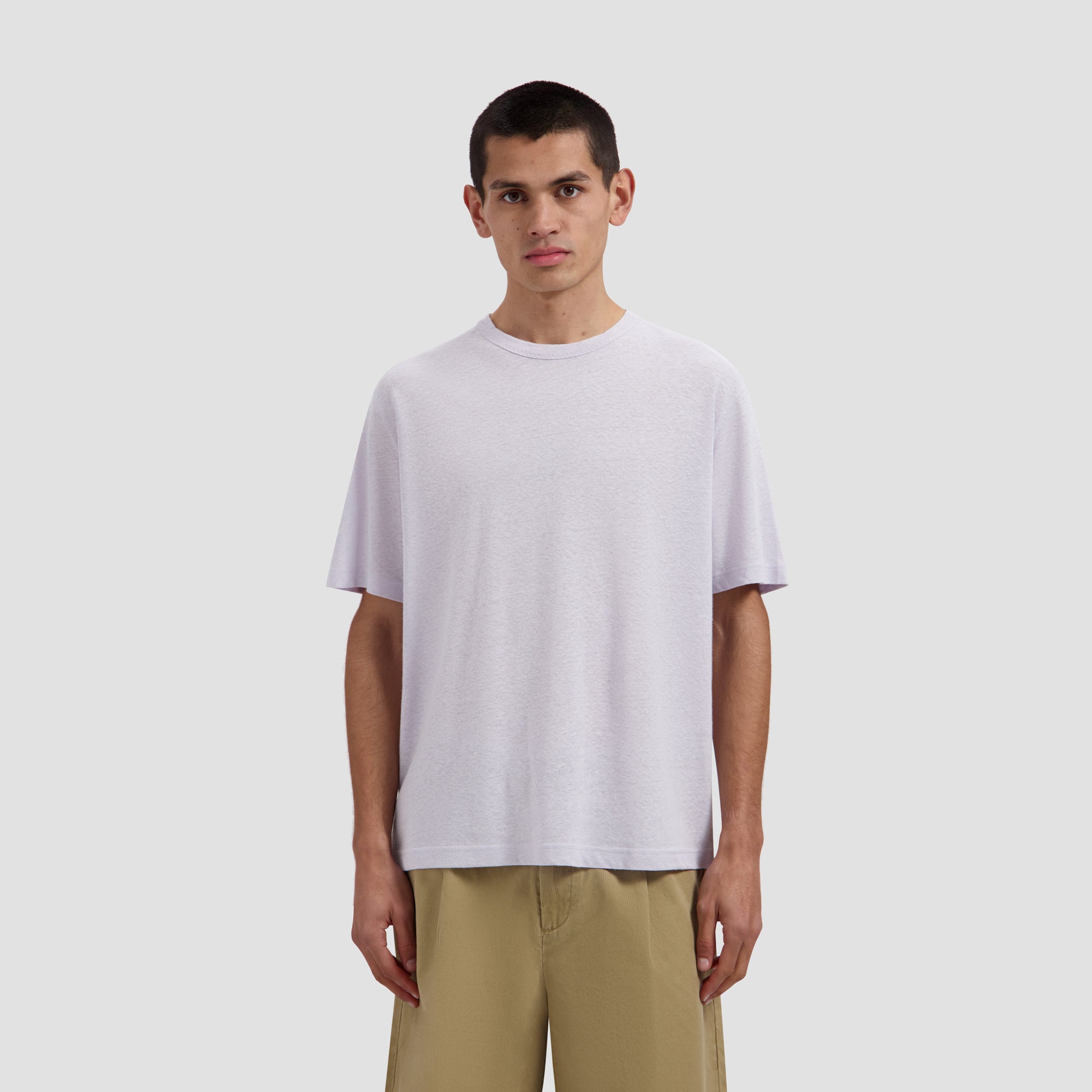 Essential Cotton Linen Tee - Purple Heather