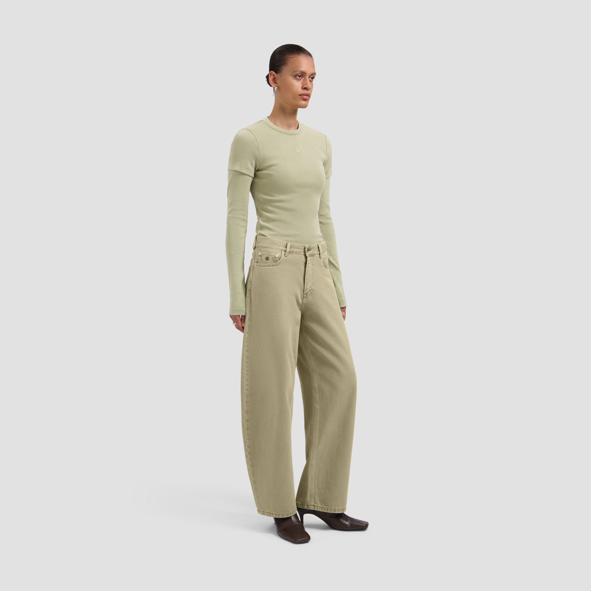 Monogram Barrel Leg Denim Pant - Treehouse