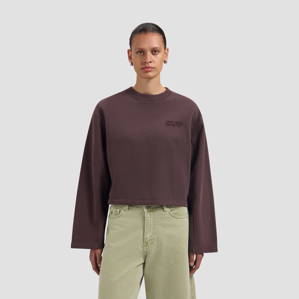 Retro Logo Crewneck - Chocolate Plum