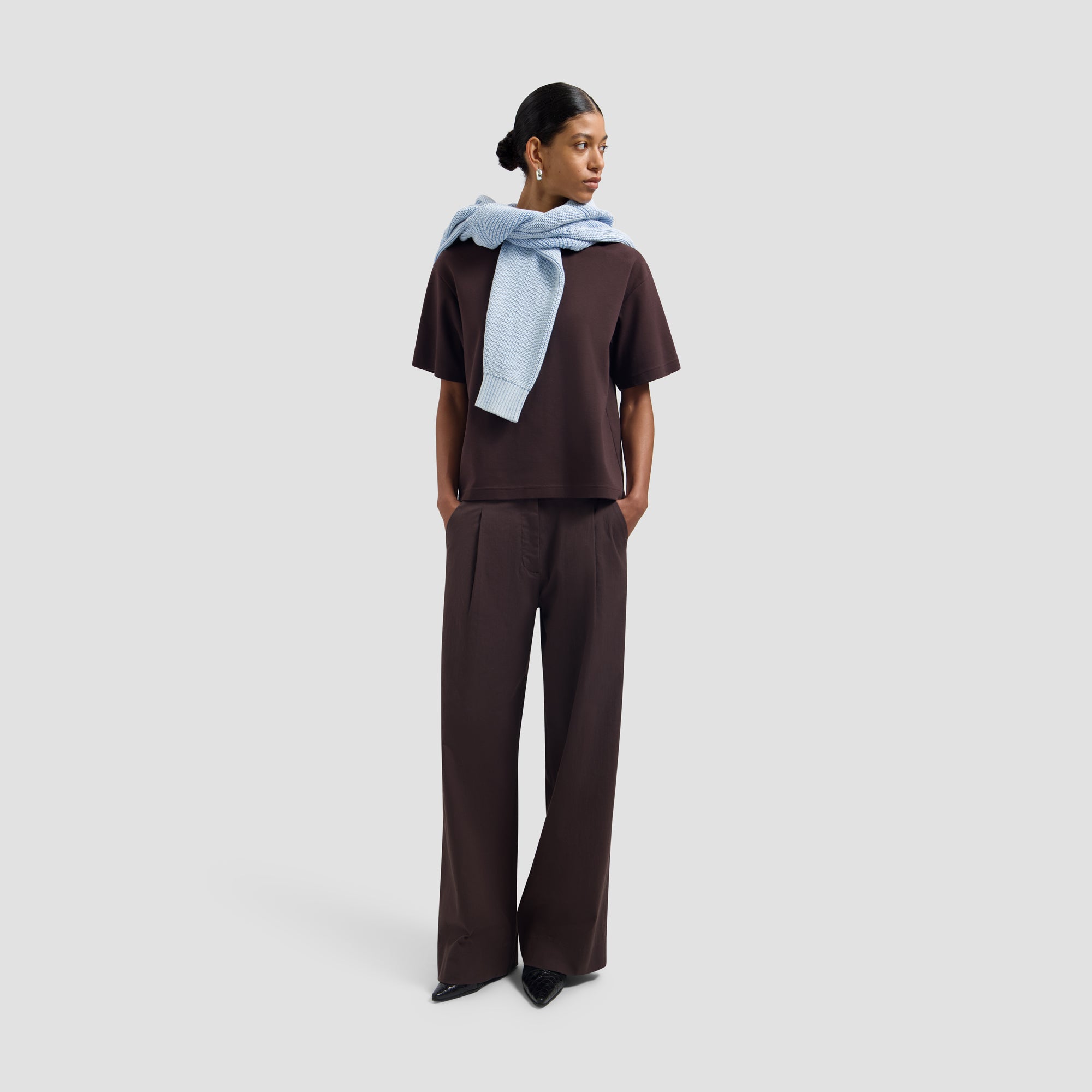 Retro Logo Boxy Tee - Chocolate Plum