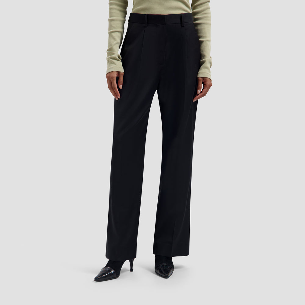 Wool Tailored Trousers - Black