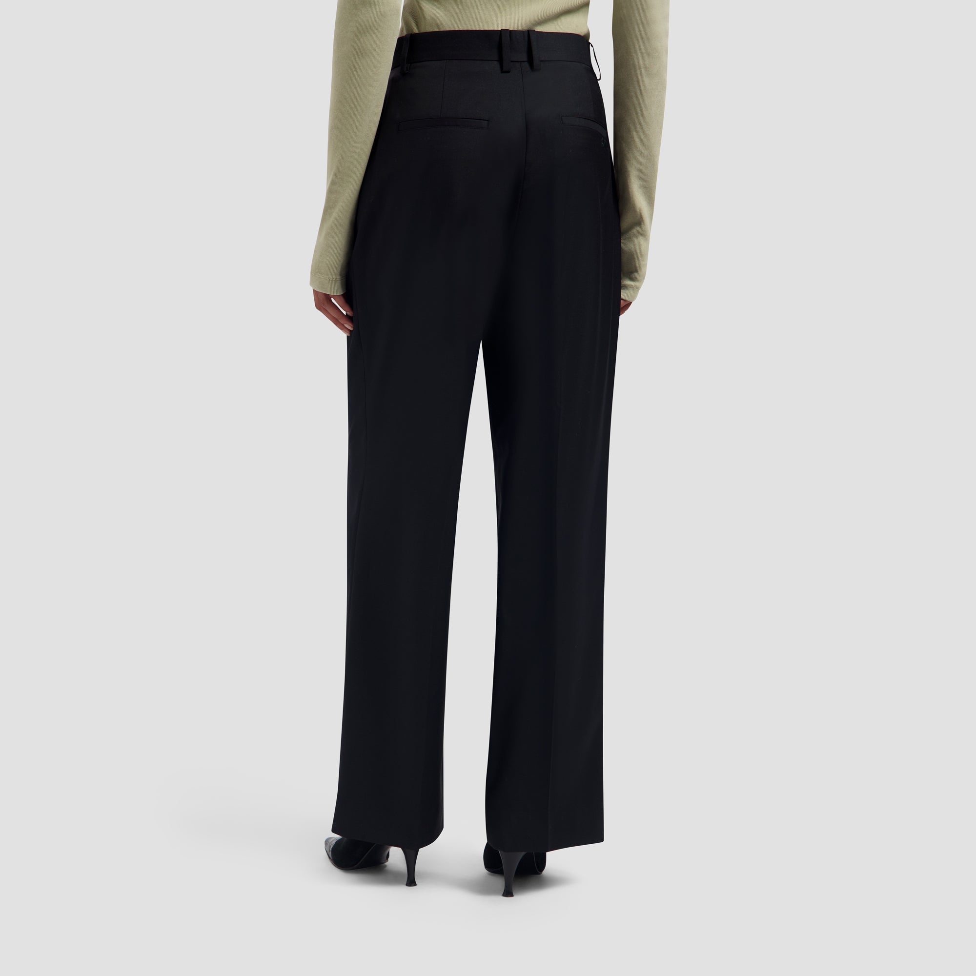Wool Tailored Trousers - Black