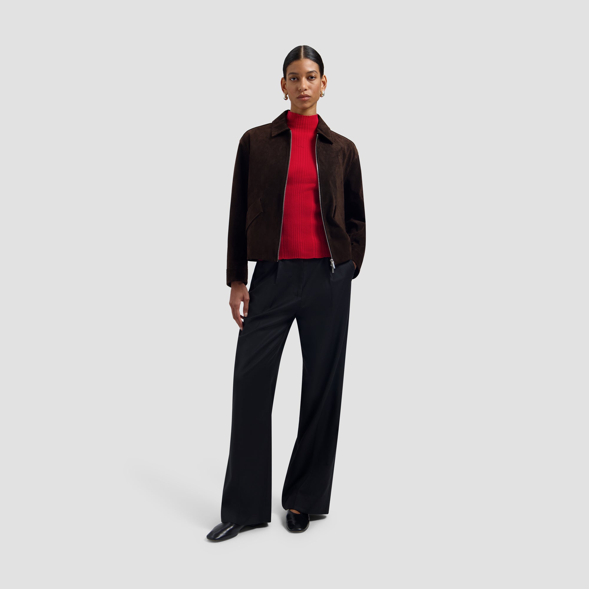 Wool Tailored Trousers - Black