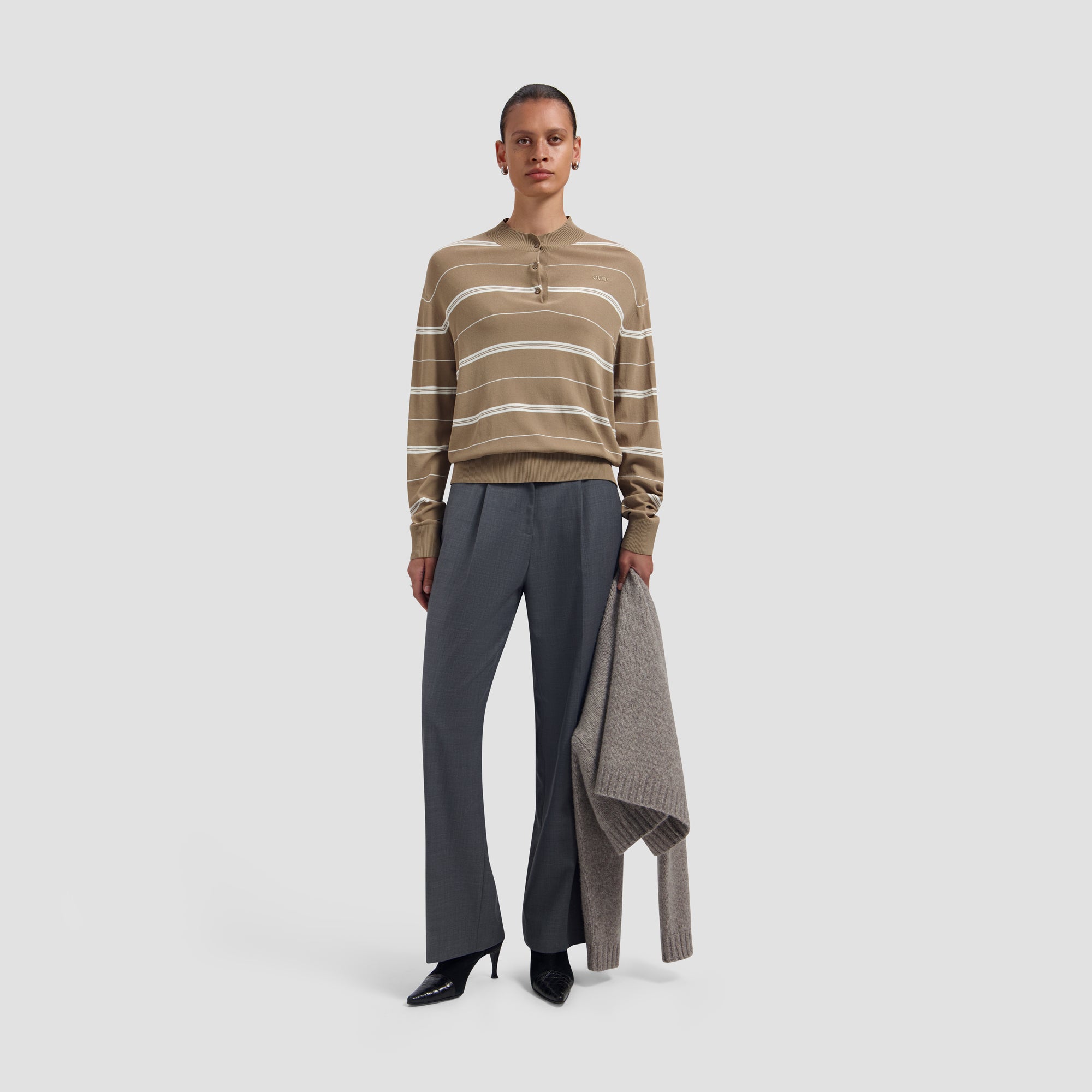Wool Tailored Trousers - Sharkskin