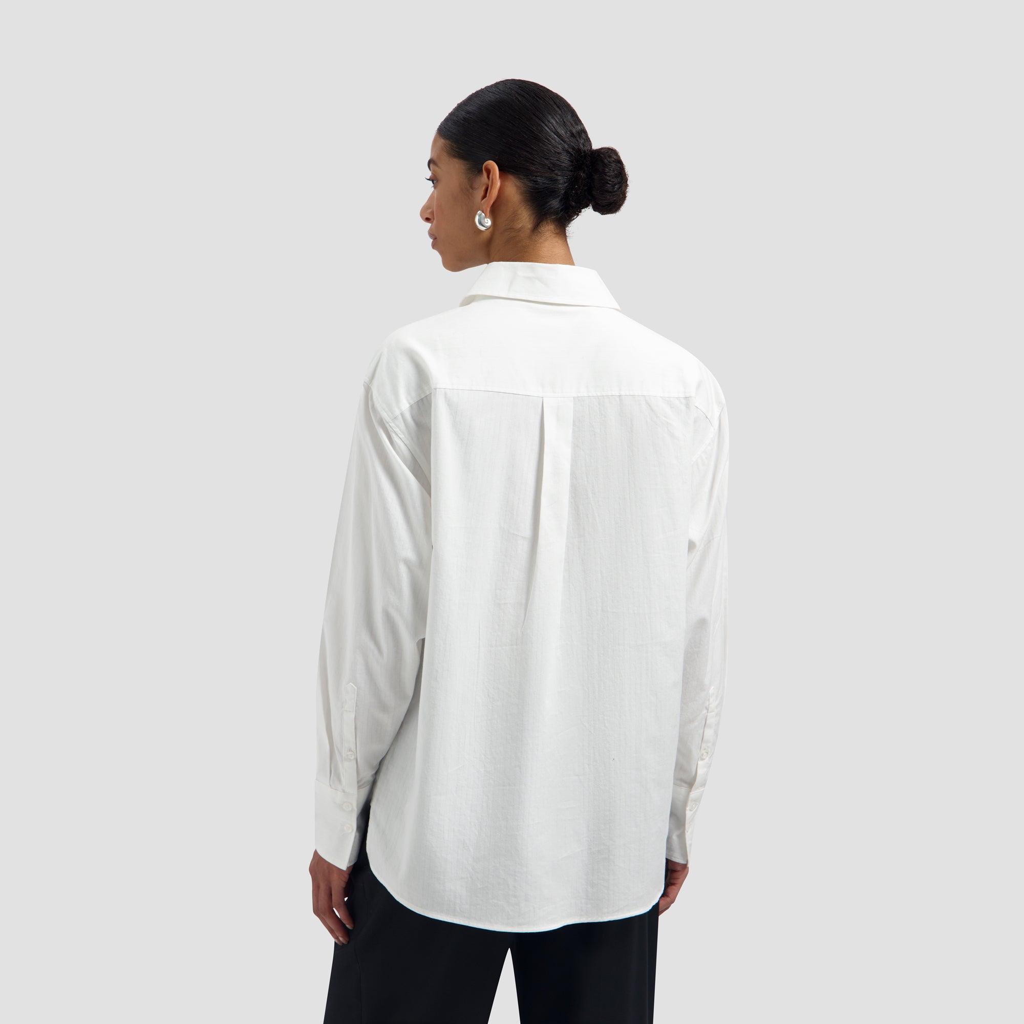 Striped Oversized Shirt - Optical White