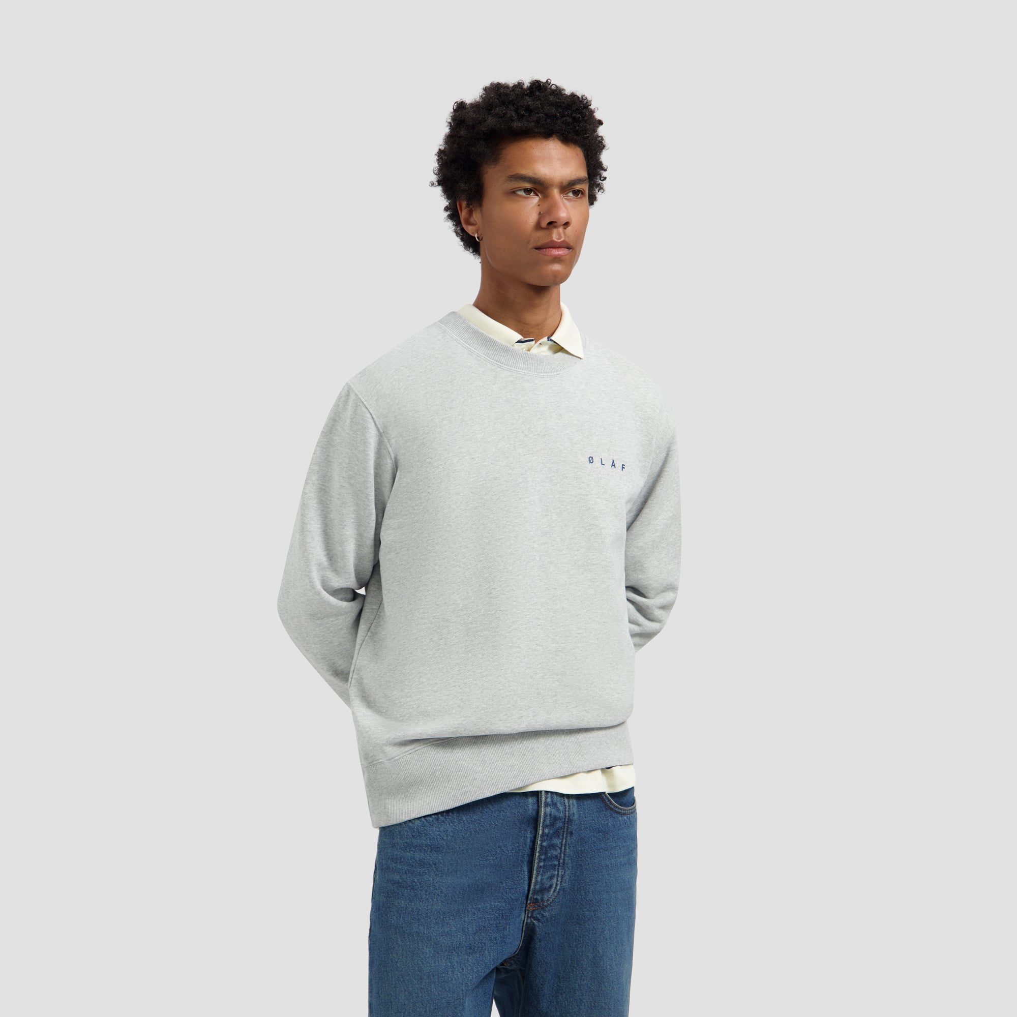 Lasso Face Crewneck - Heather Grey