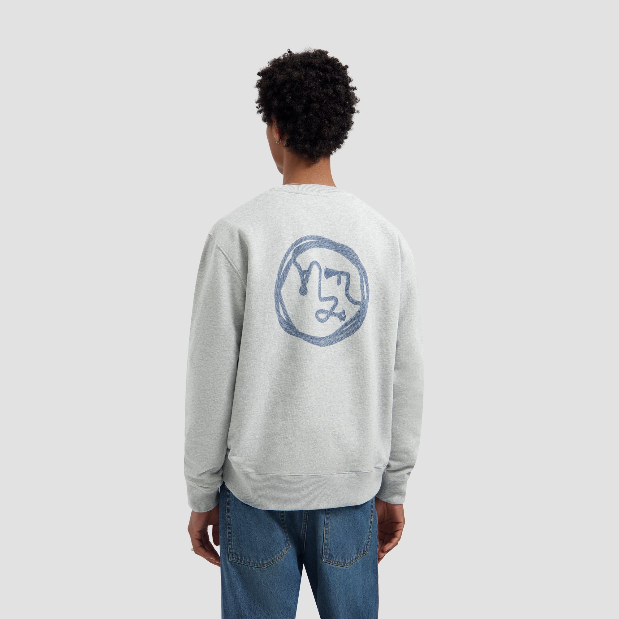 Lasso Face Crewneck - Heather Grey