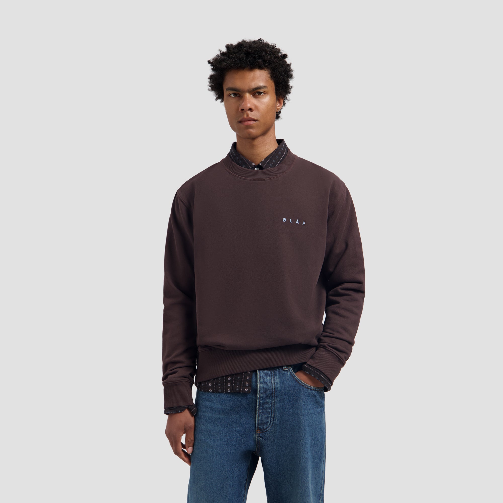 Lasso Face Crewneck - Chocolate Plum