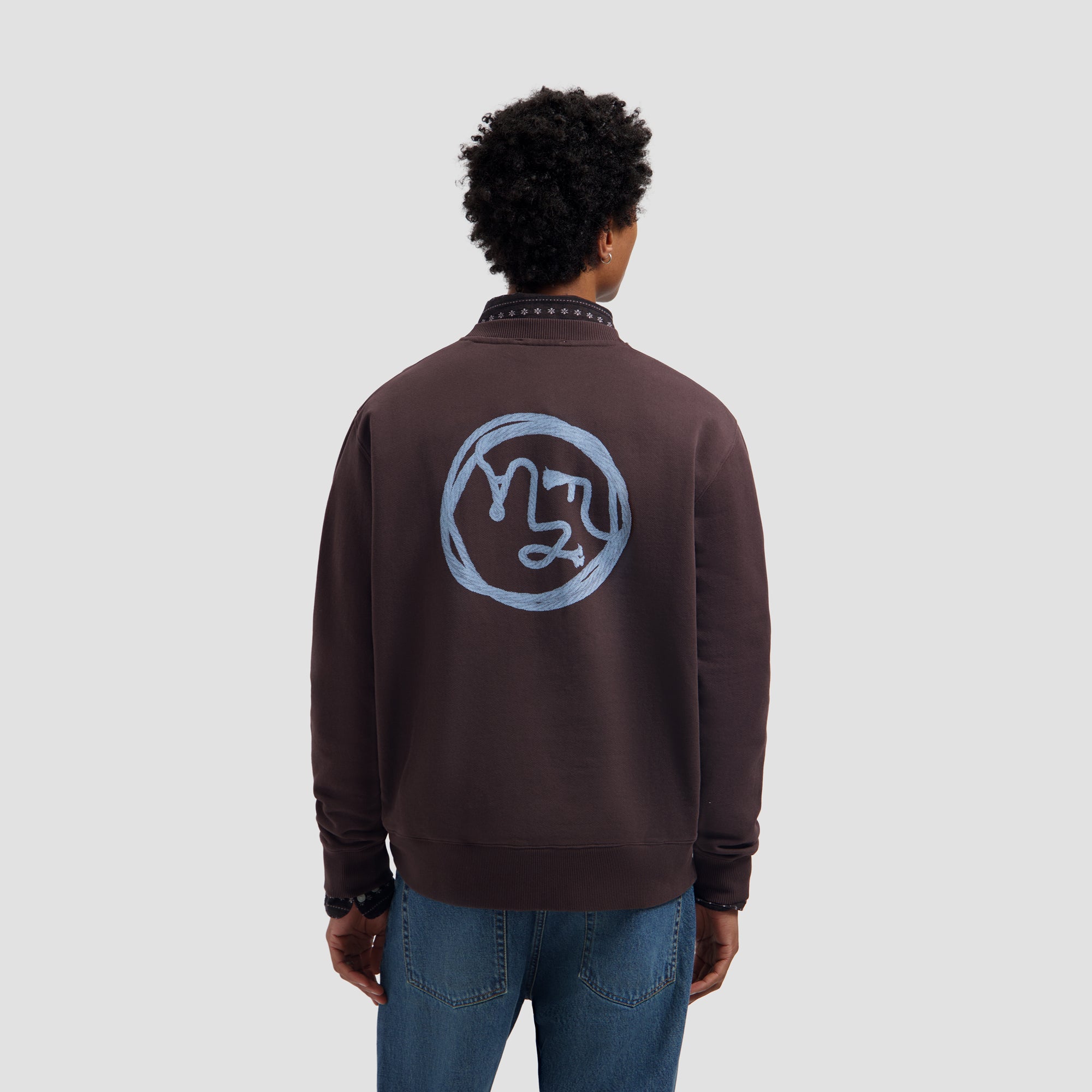 Lasso Face Crewneck - Chocolate Plum