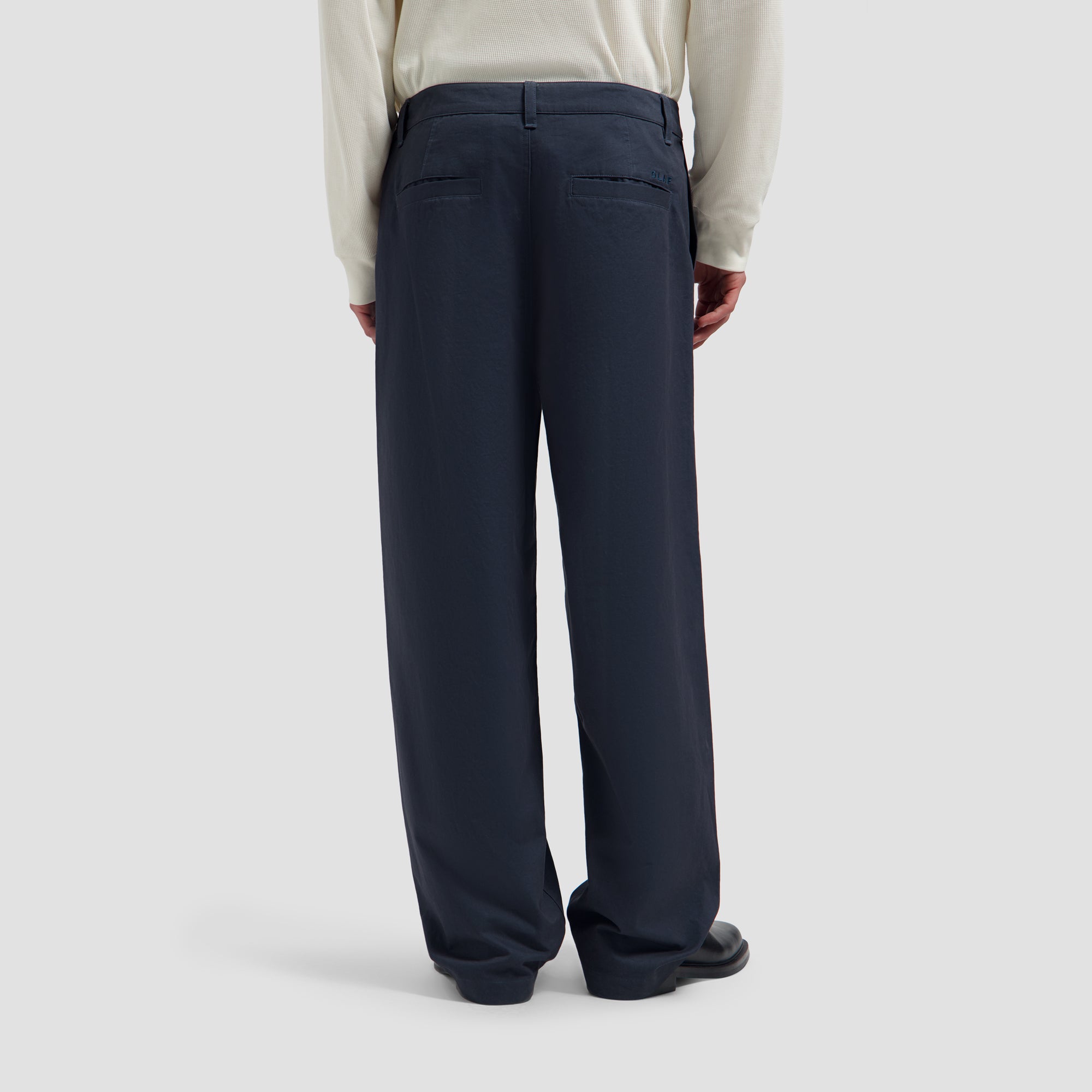 Washed Barrel Leg Pant - Navy
