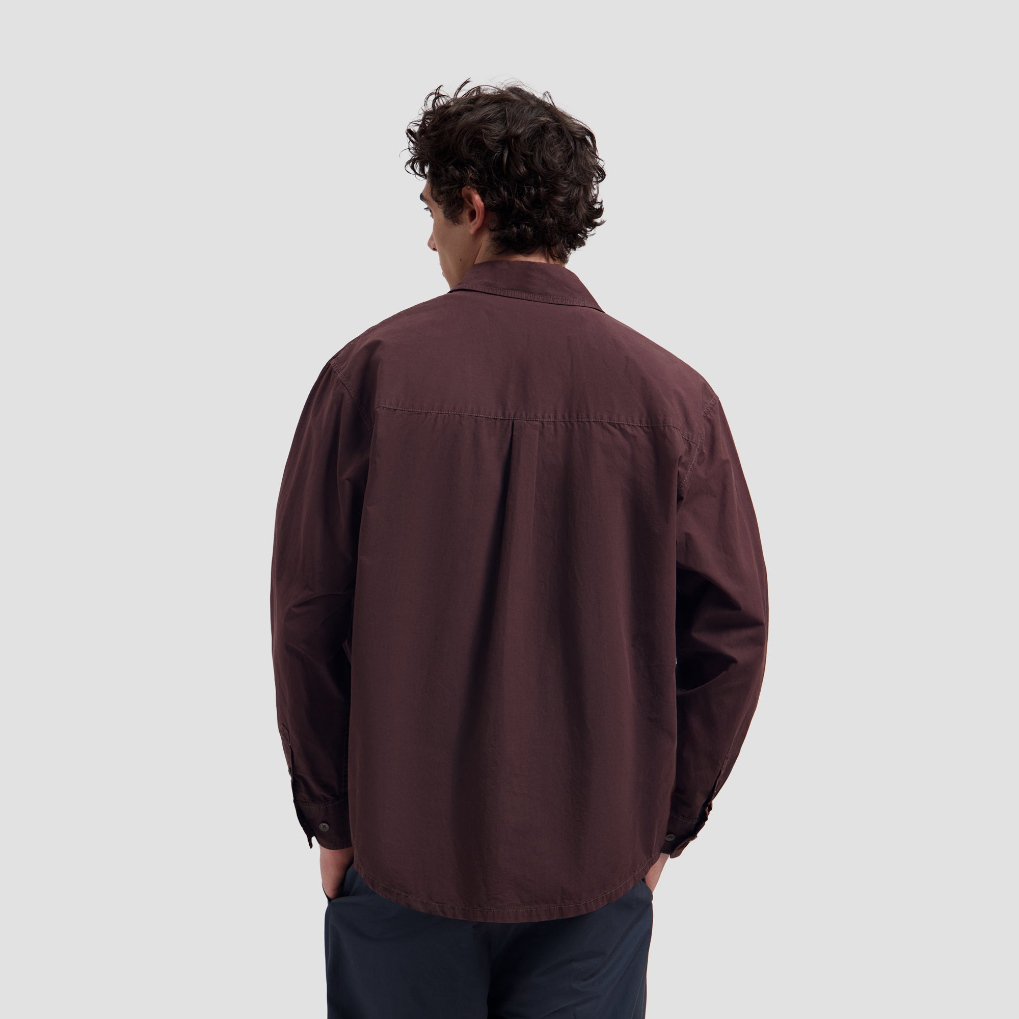 Washed Oversized Shirt - Chocolate Plum