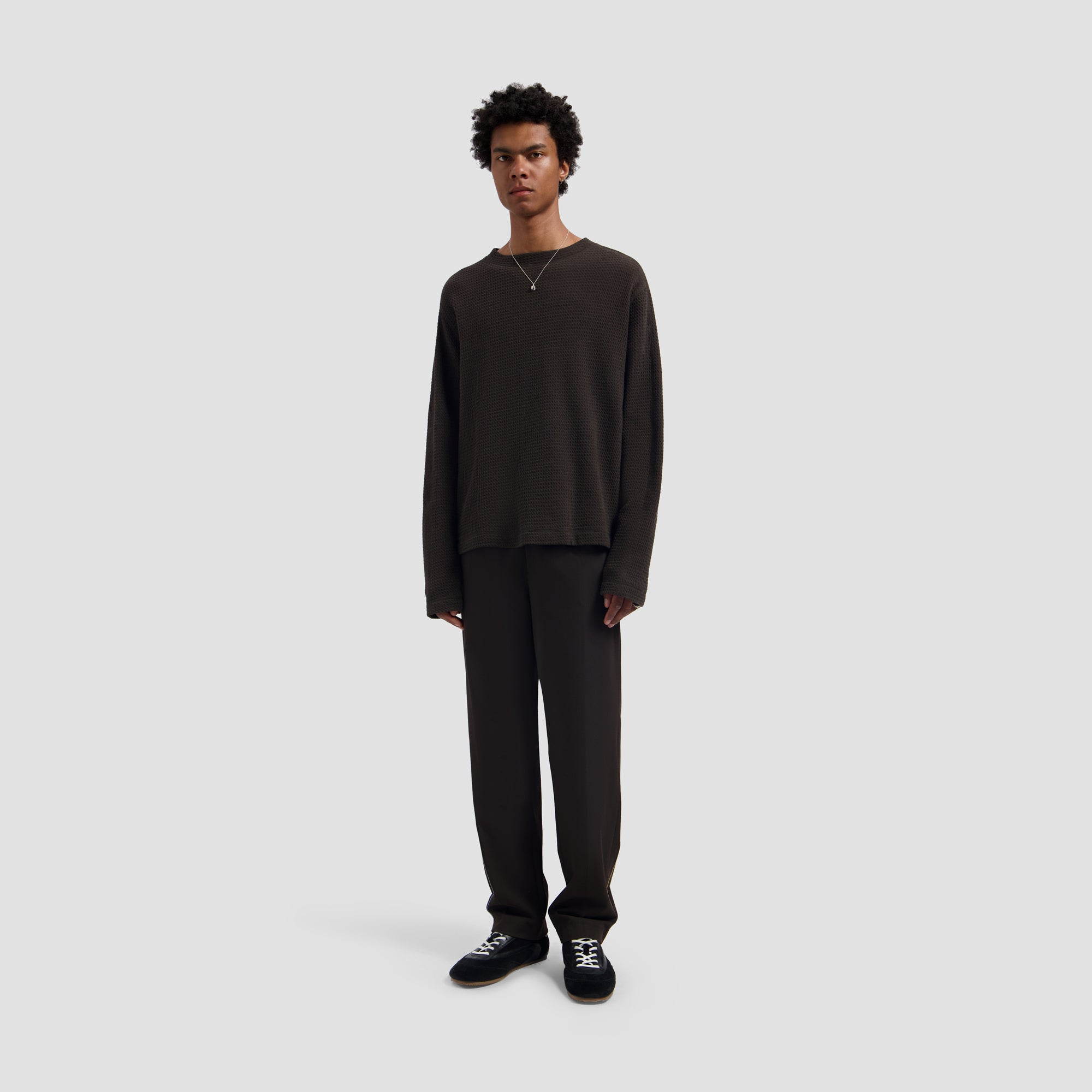 Slim Elasticated Pant - Chocolate Plum