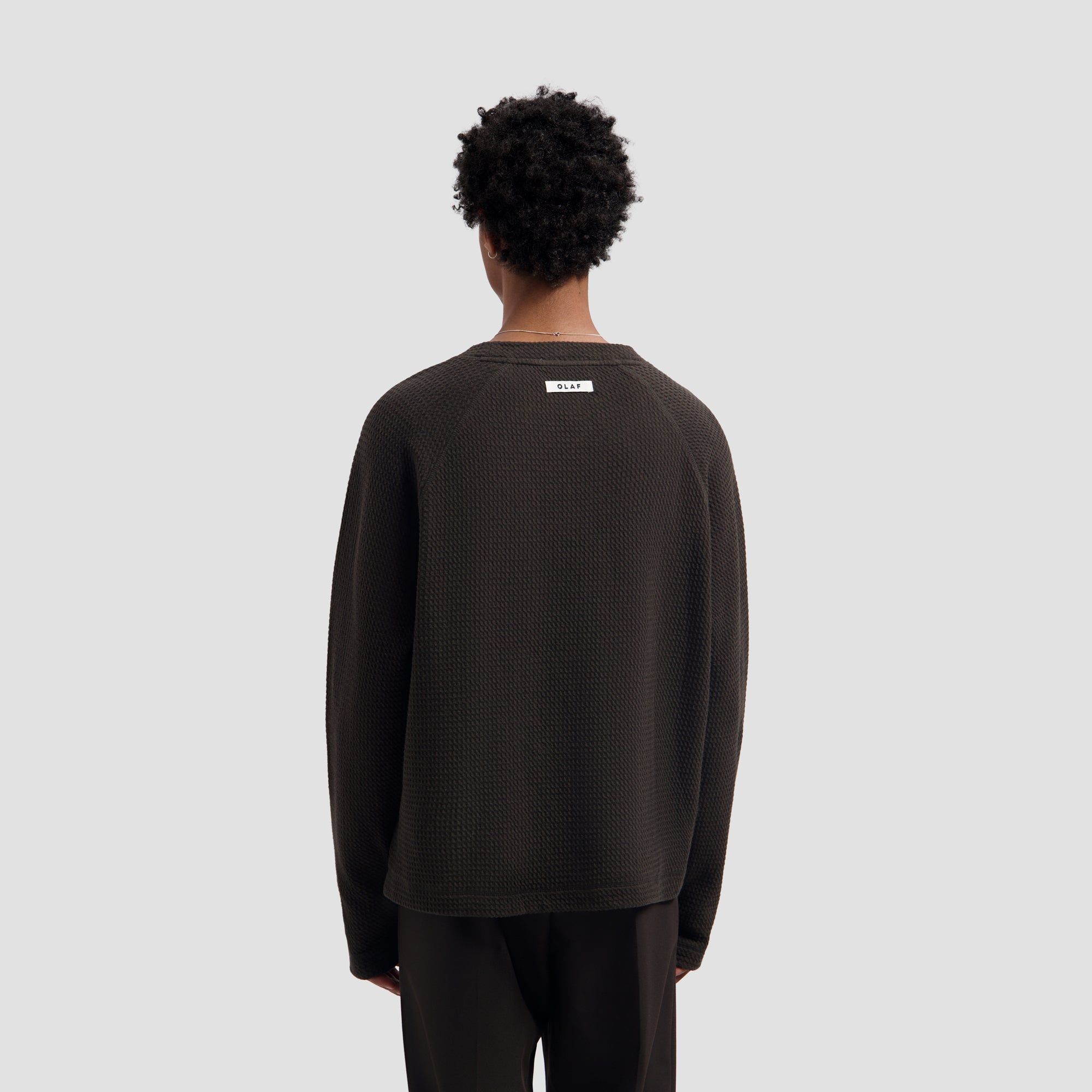 Waffle Crewneck- Chocolate Plum