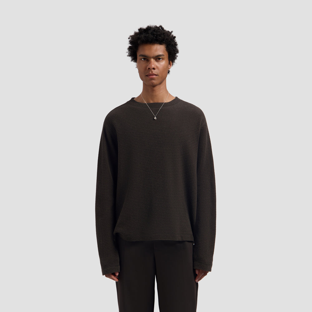 Waffle Crewneck - Chocolate Plum