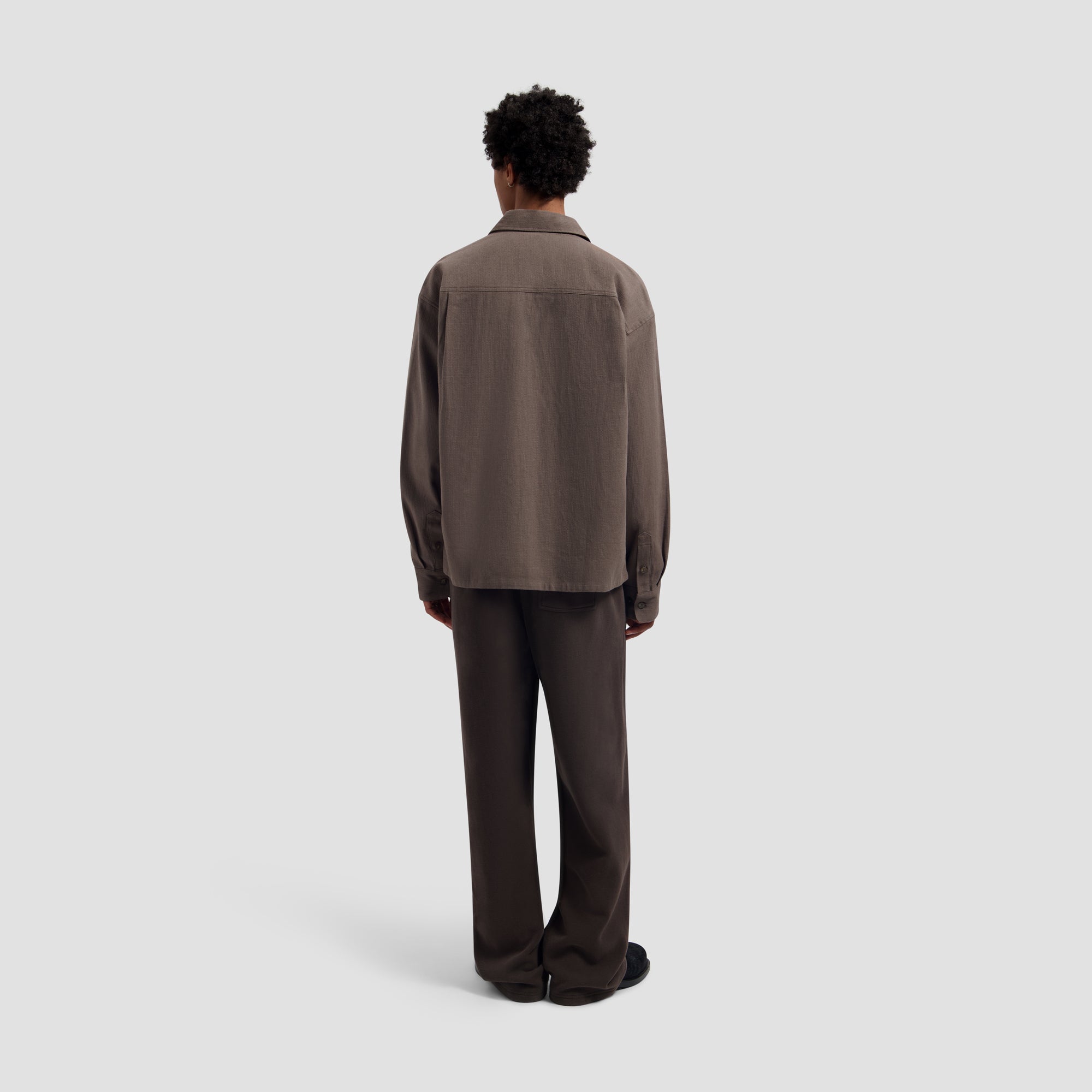 Textured Boxy Shirt - Chocolate Chip
