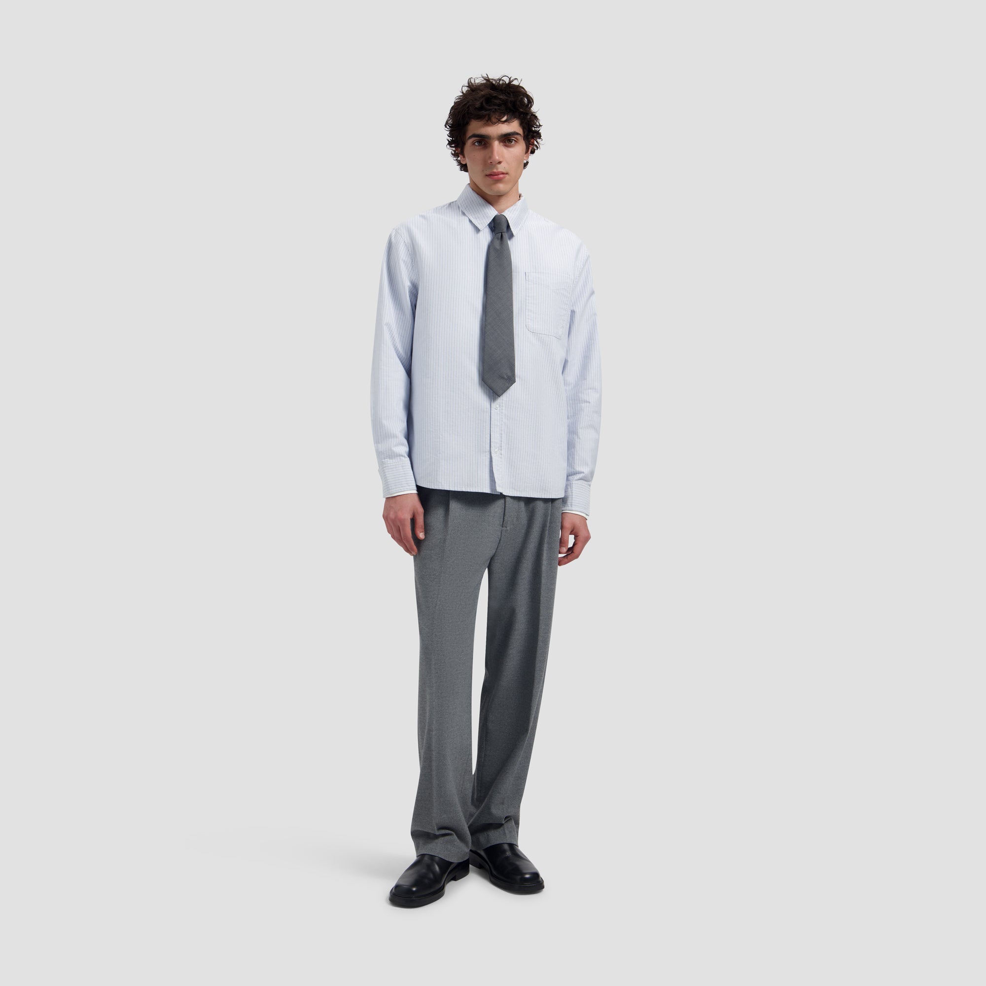 Oxford Relaxed Shirt - White/Navy Academy