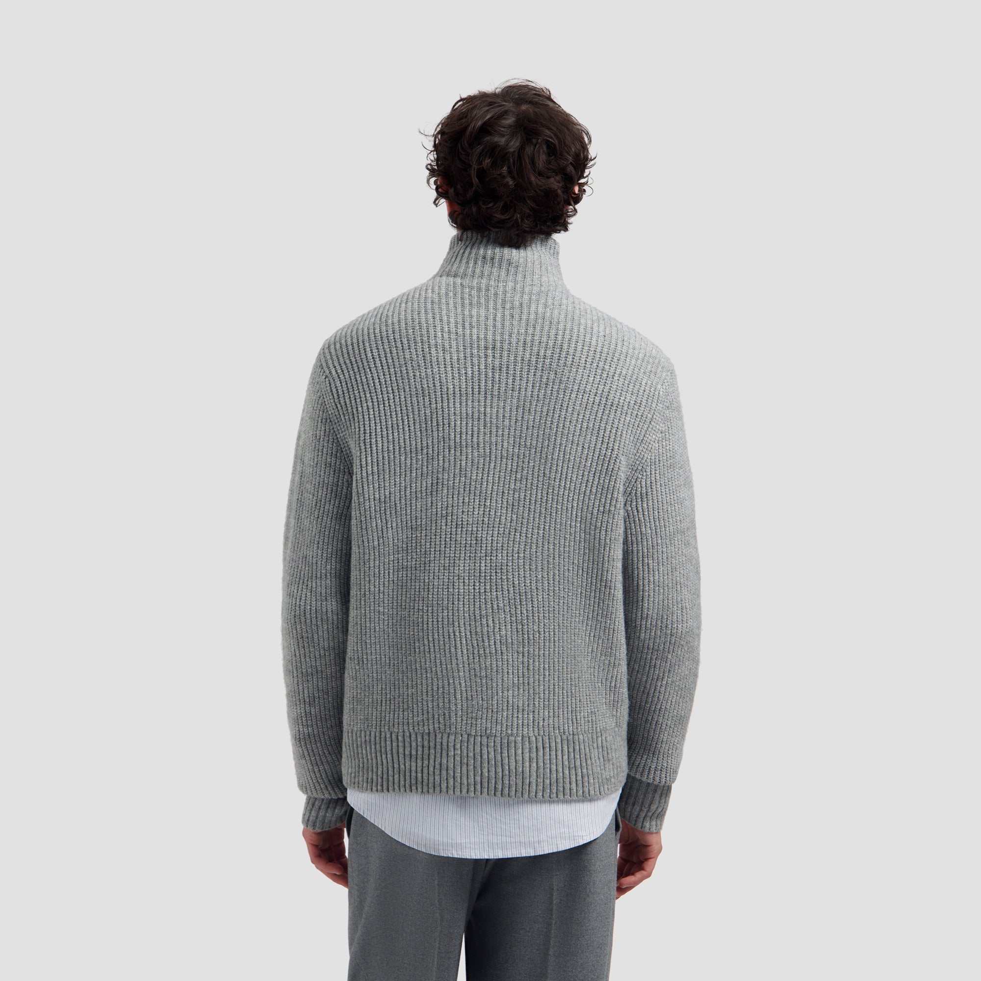 Wool Fleece Zip Jacket - Sharkskin