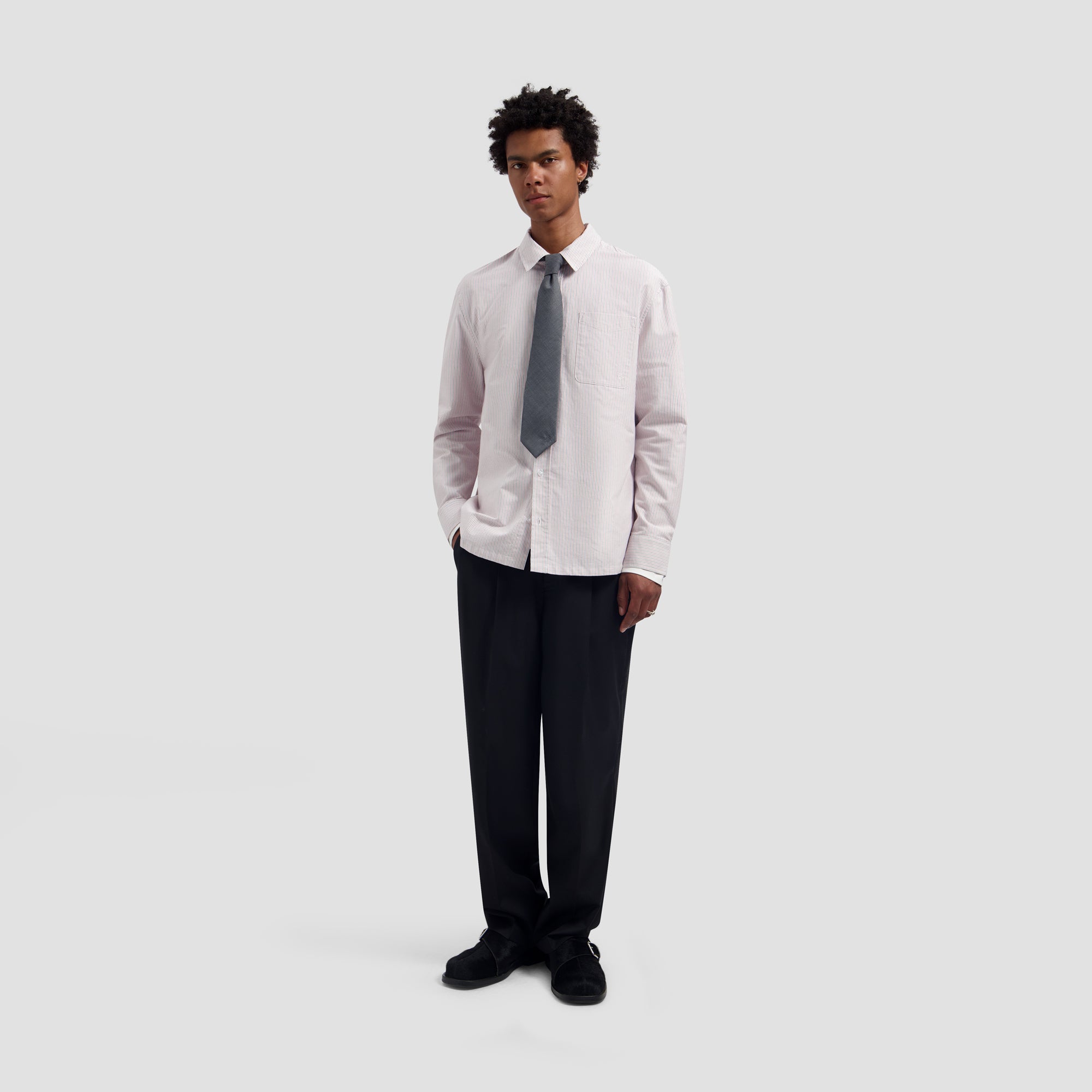 Oxford Relaxed Shirt - White/Adrenaline Rush