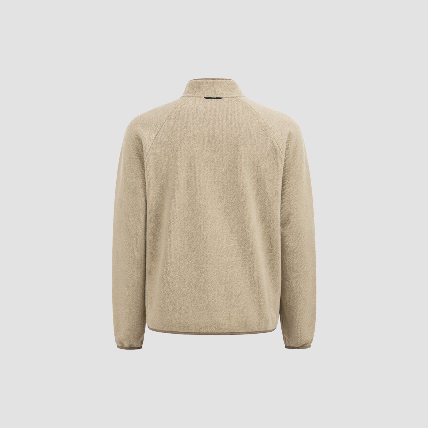 10 Year Textured Zip Mock - Greige