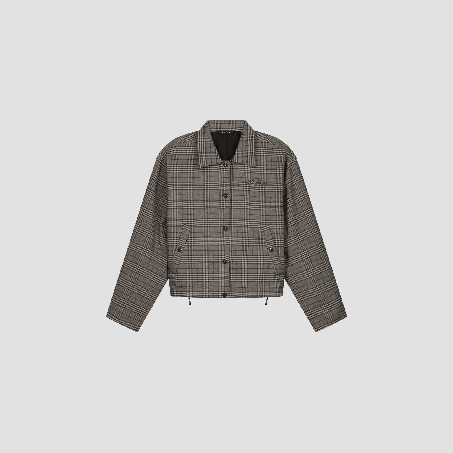 Check Cropped Jacket - Grey