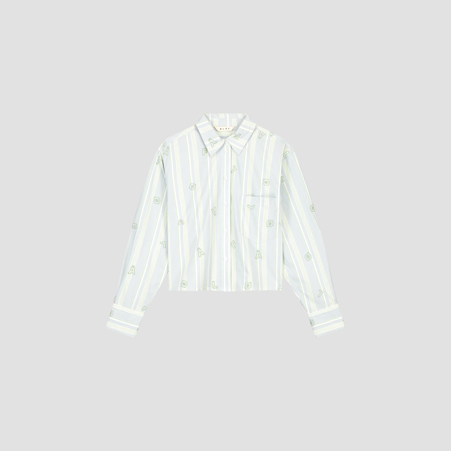 Embro Stripe Cropped Shirt - Green / Blue