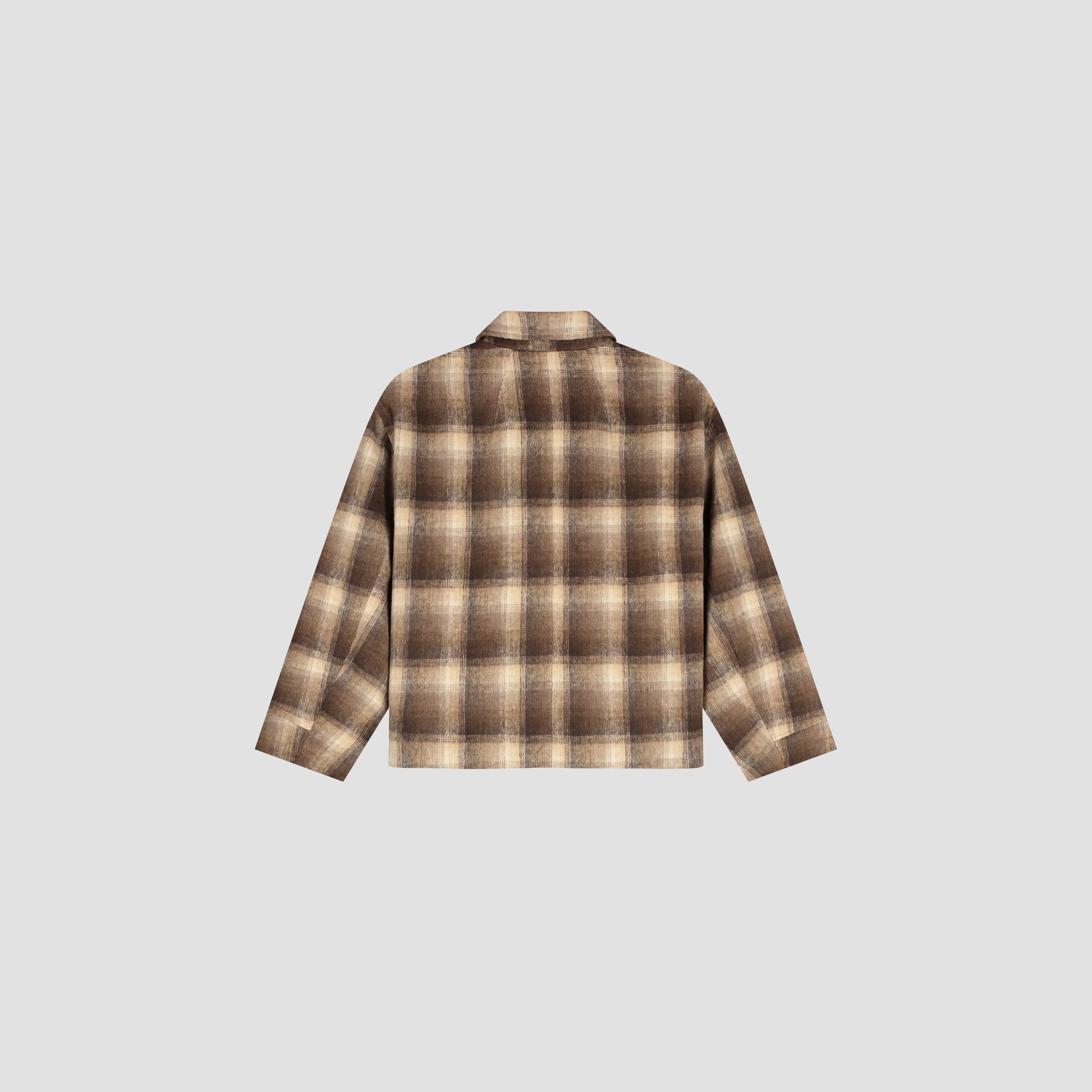 Checked Cropped Jacket - Hot Fudge