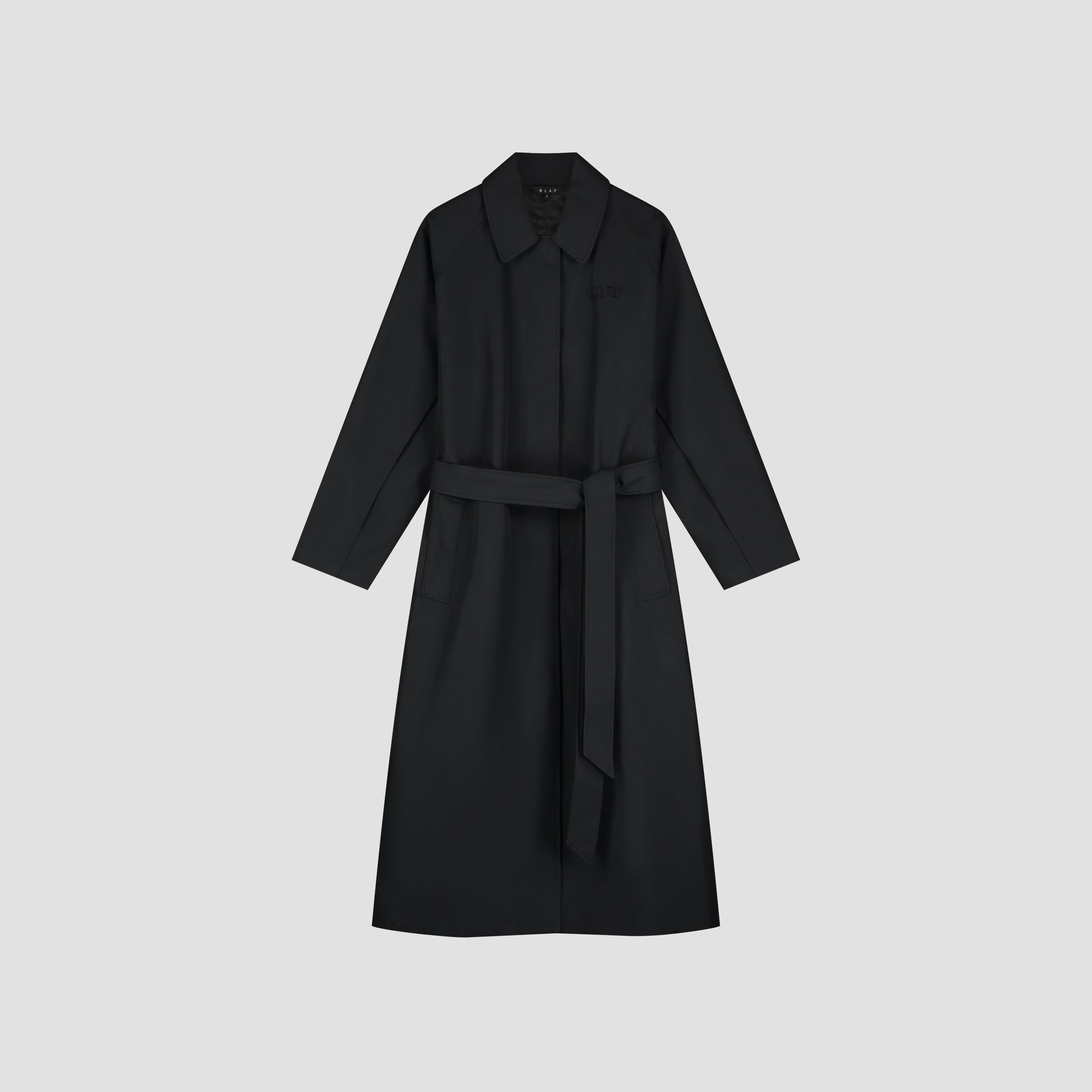 Retro Logo Trench Coat - Black