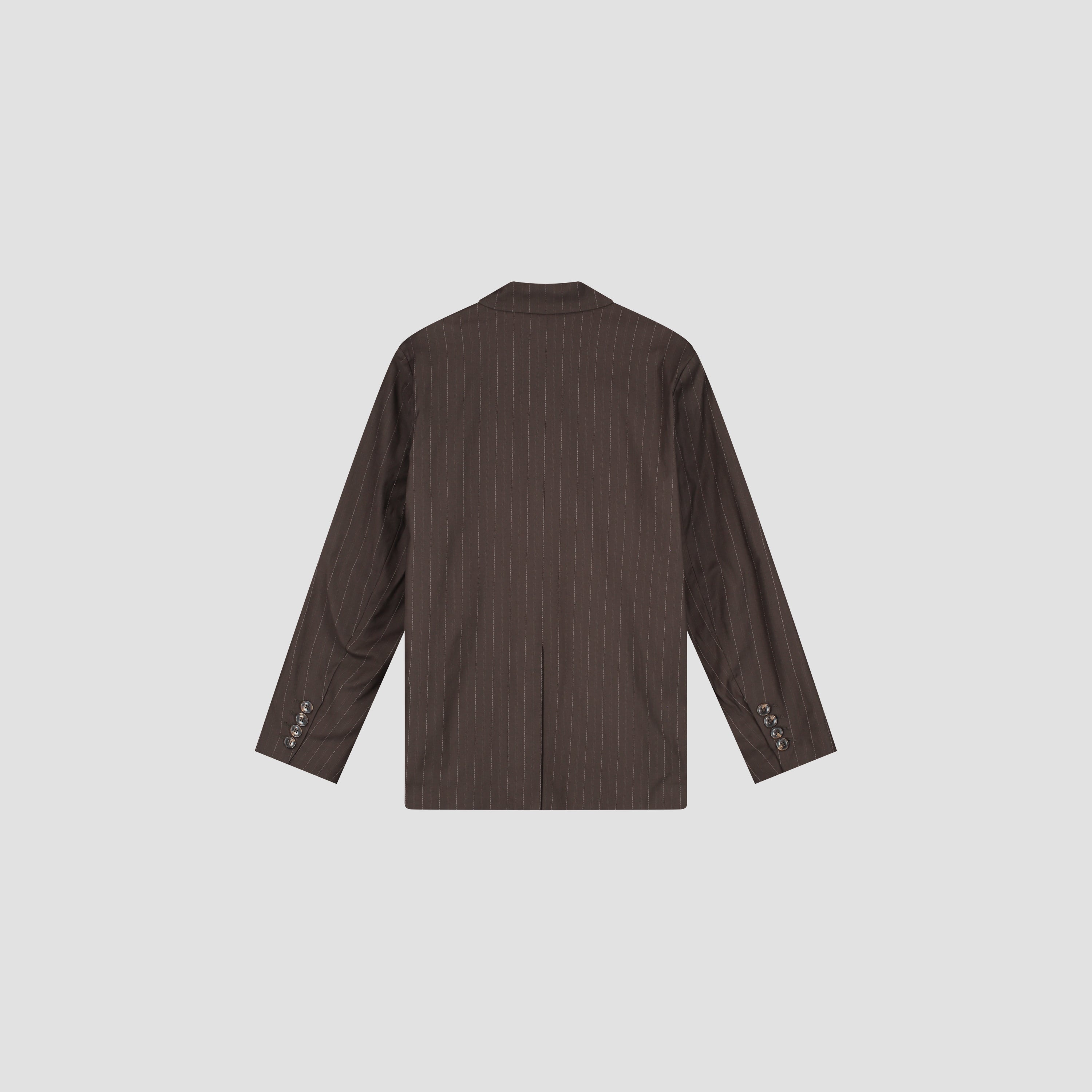 Pinstripe Tie Detail Blazer - Hot Fudge