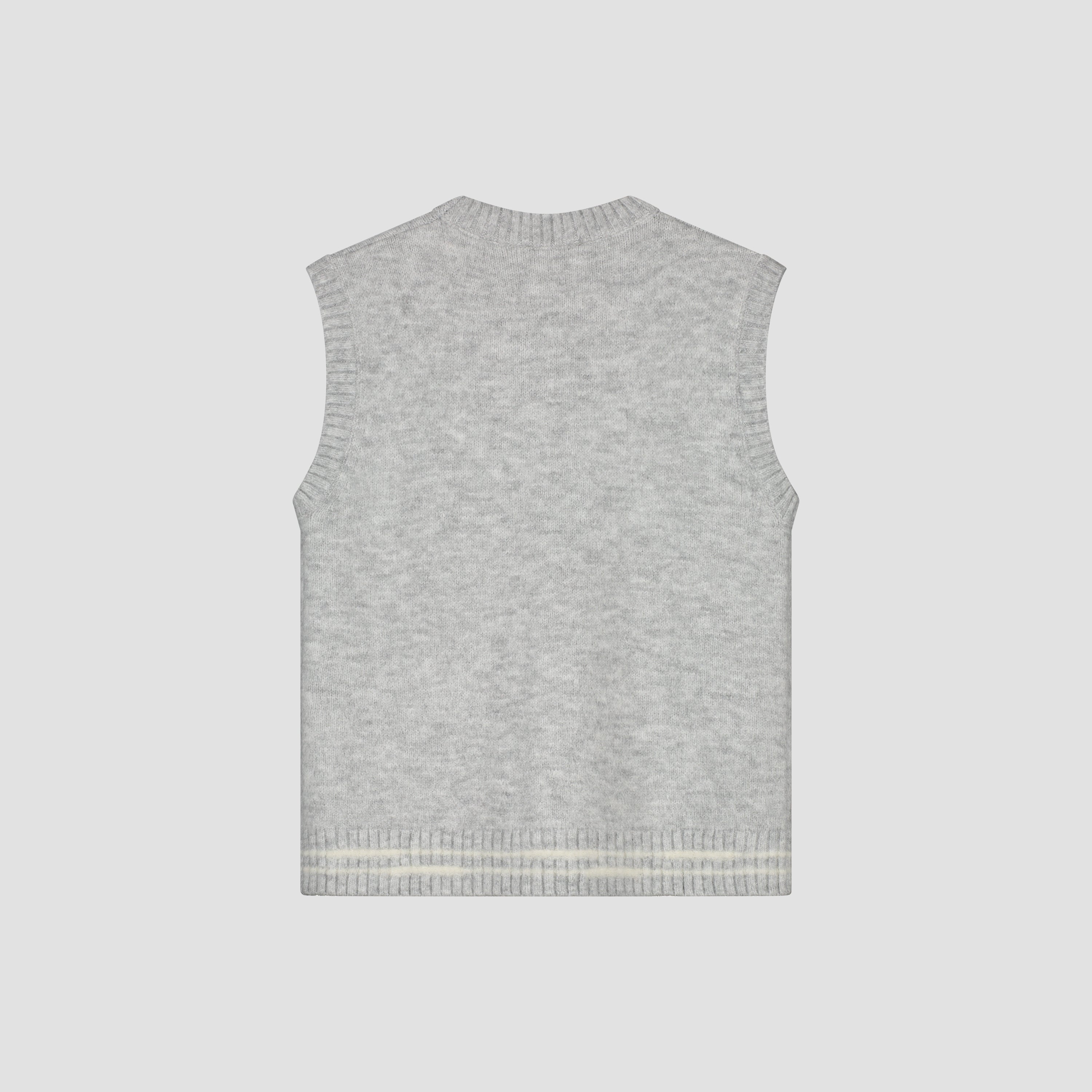 Crafted Detail Knit Vest - Heather Grey