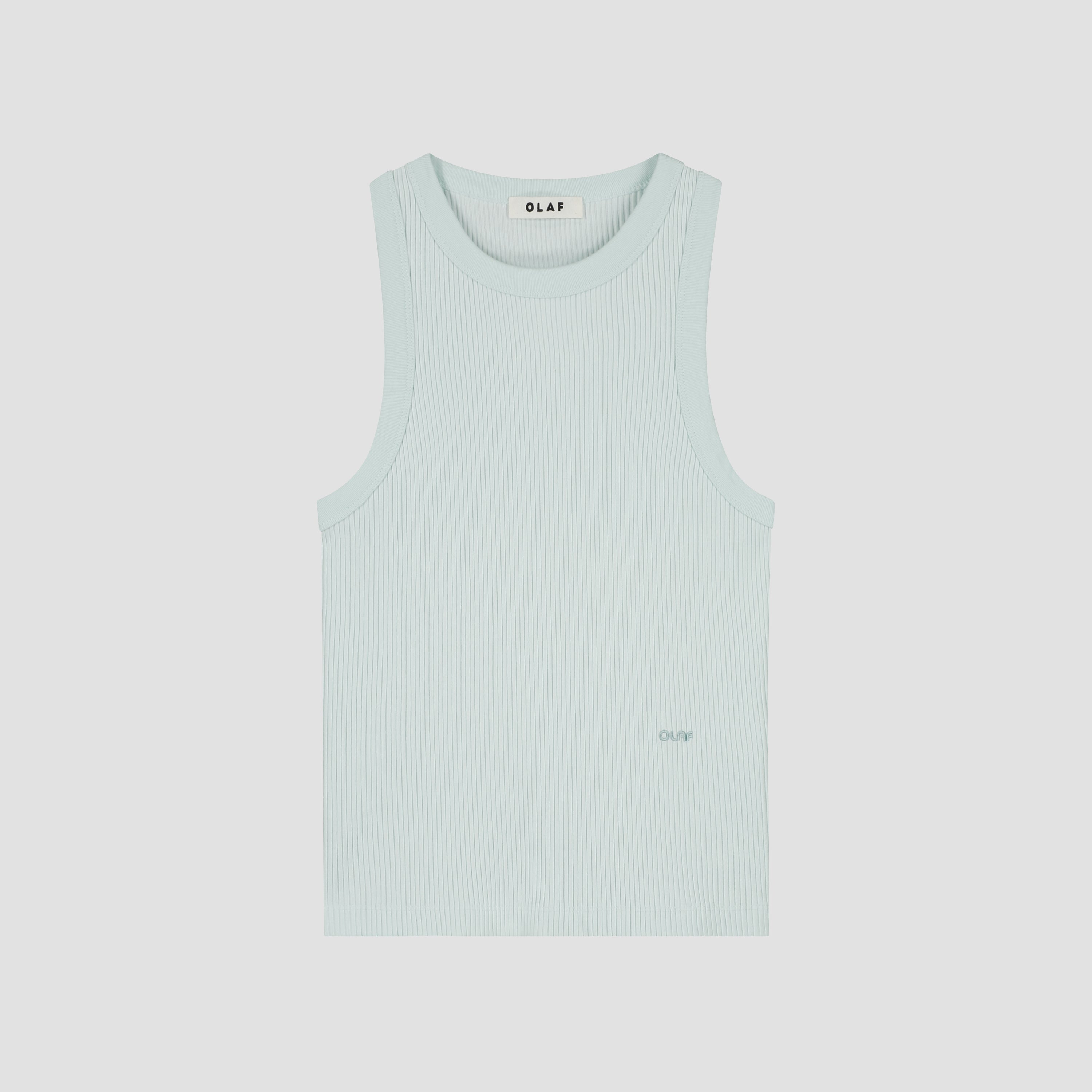 Retro Logo Rib Tank Top - Salt Air