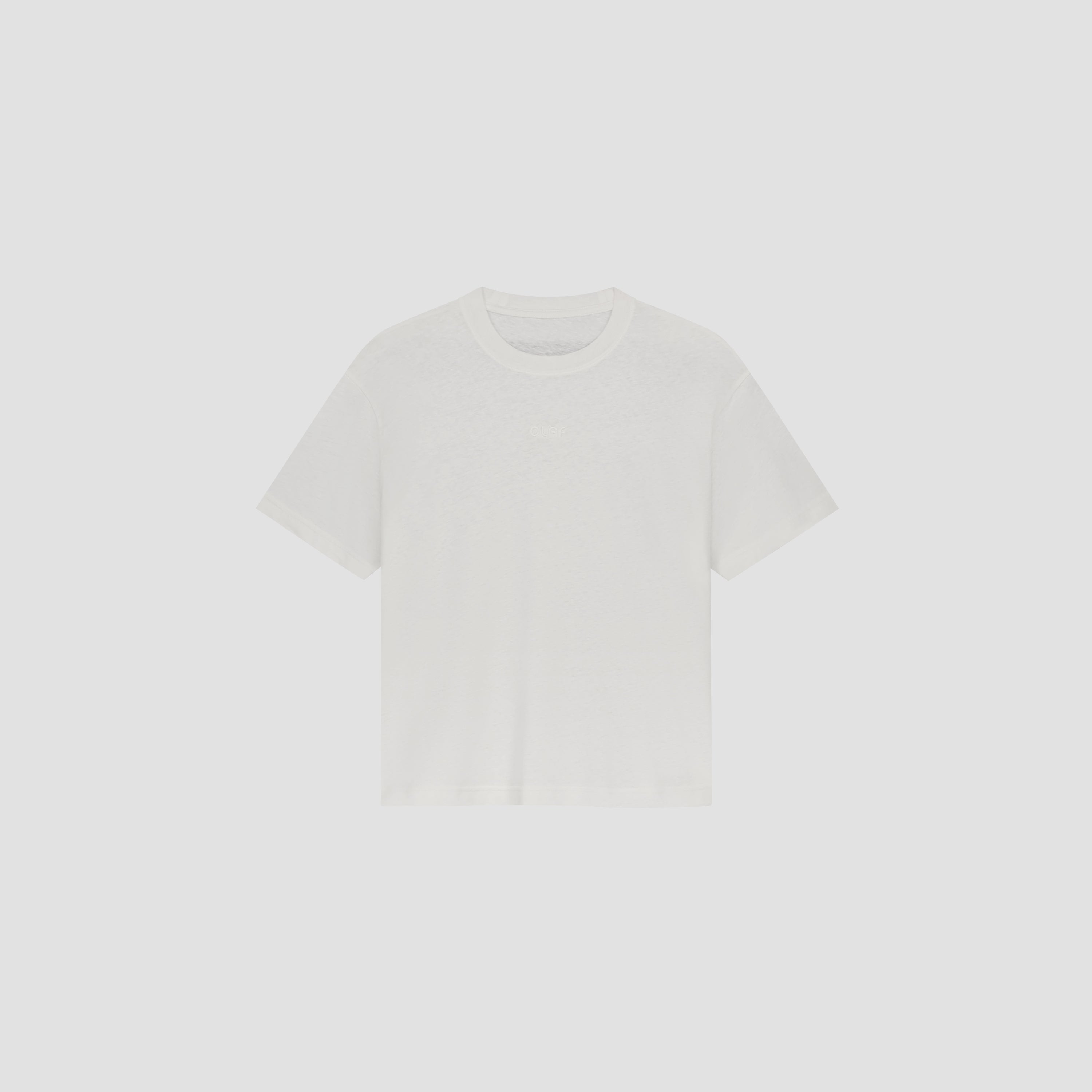 Retro Logo Linen Boxy Tee - Off-White