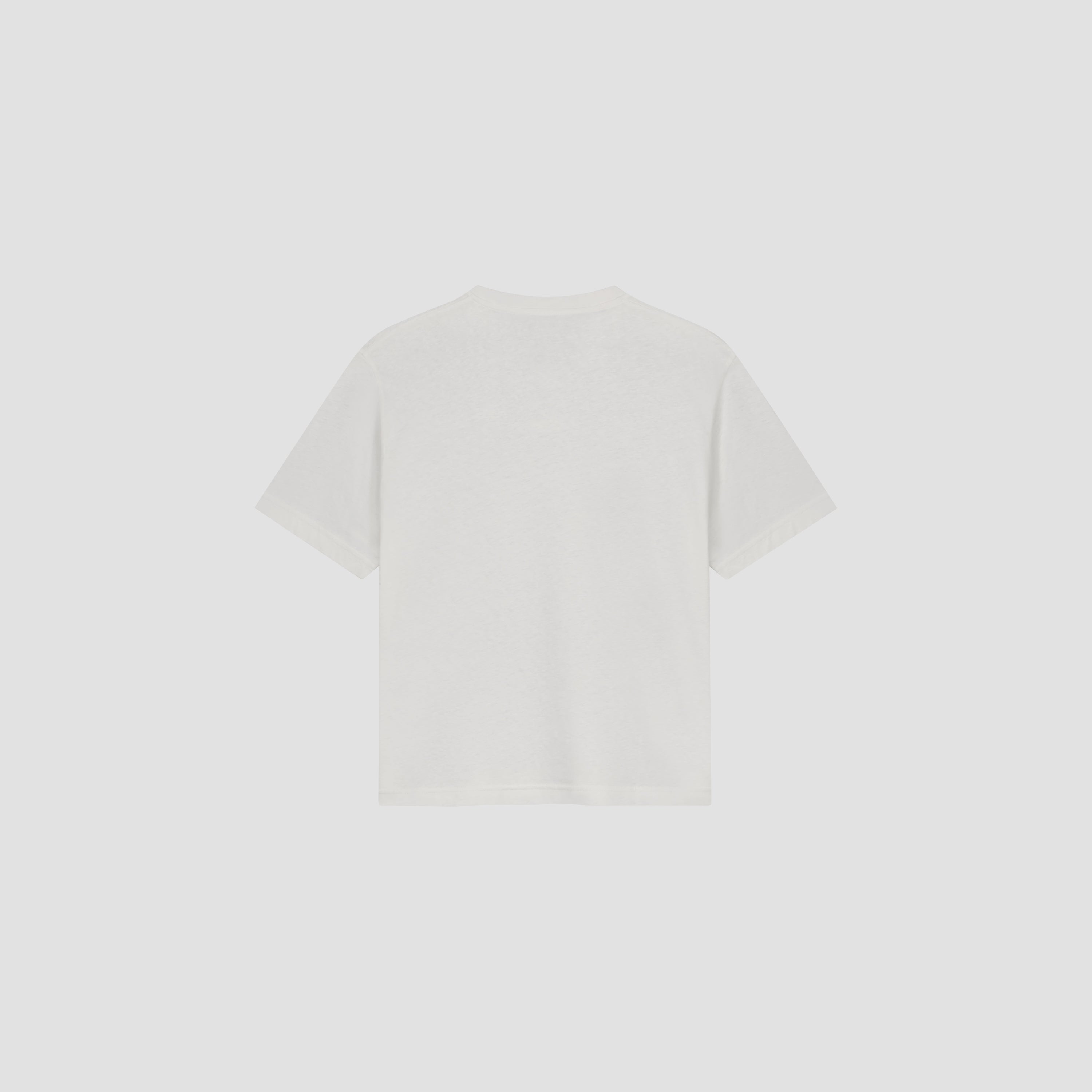 Retro Logo Linen Boxy Tee - Off-White