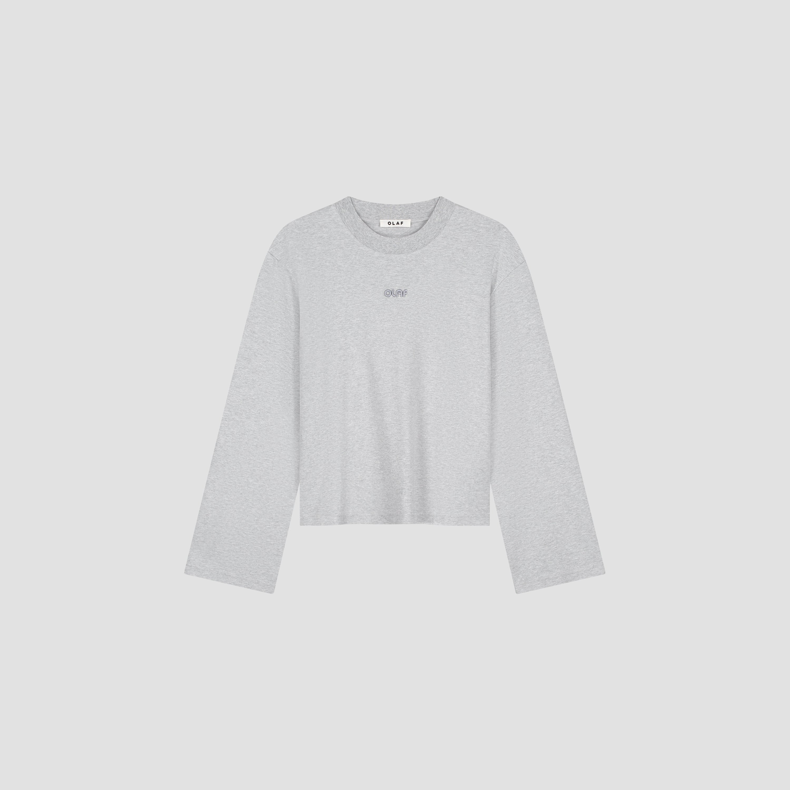 Retro Logo Boxy LS Tee - Heather Grey