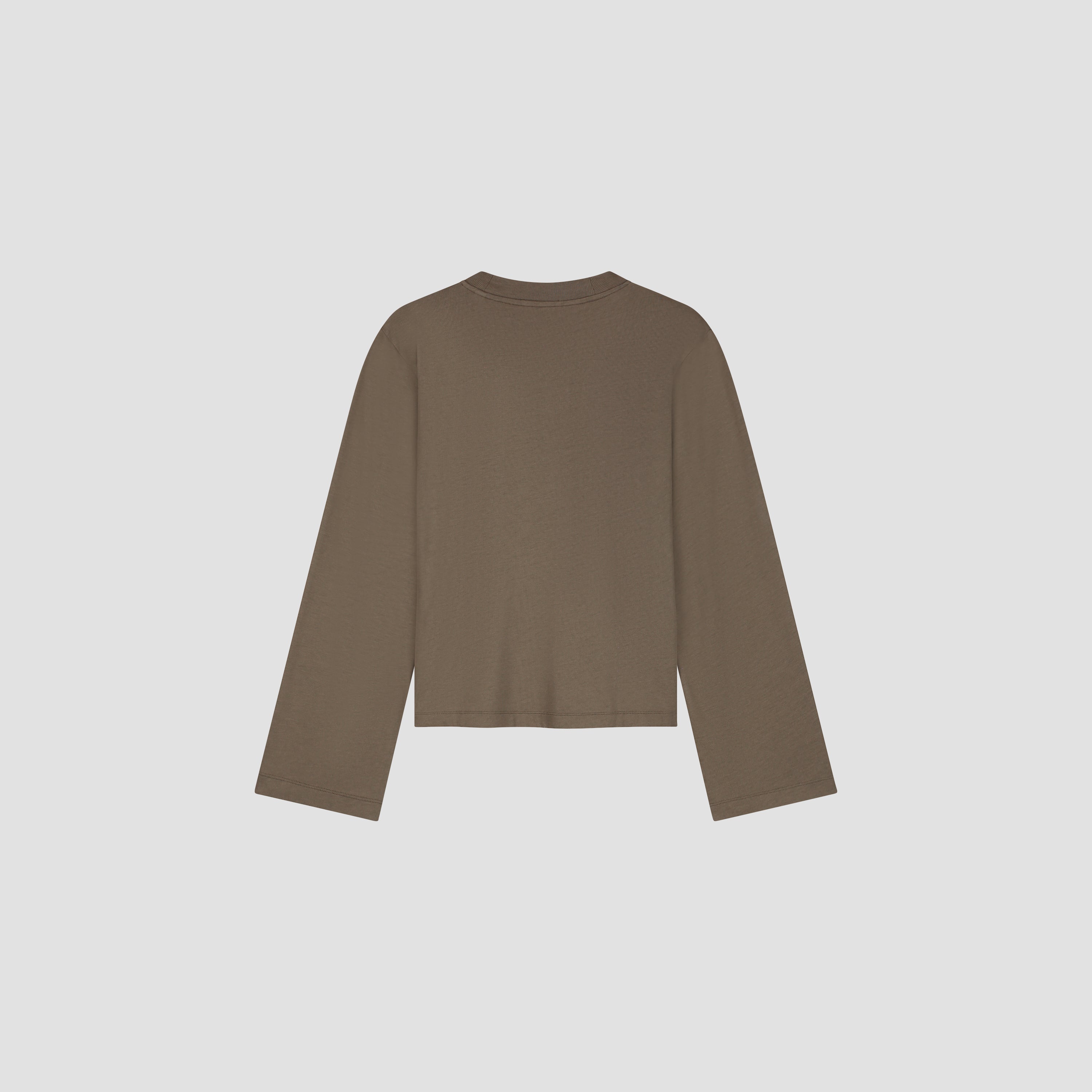 Tie Detail LS Top - Chocolate Chip