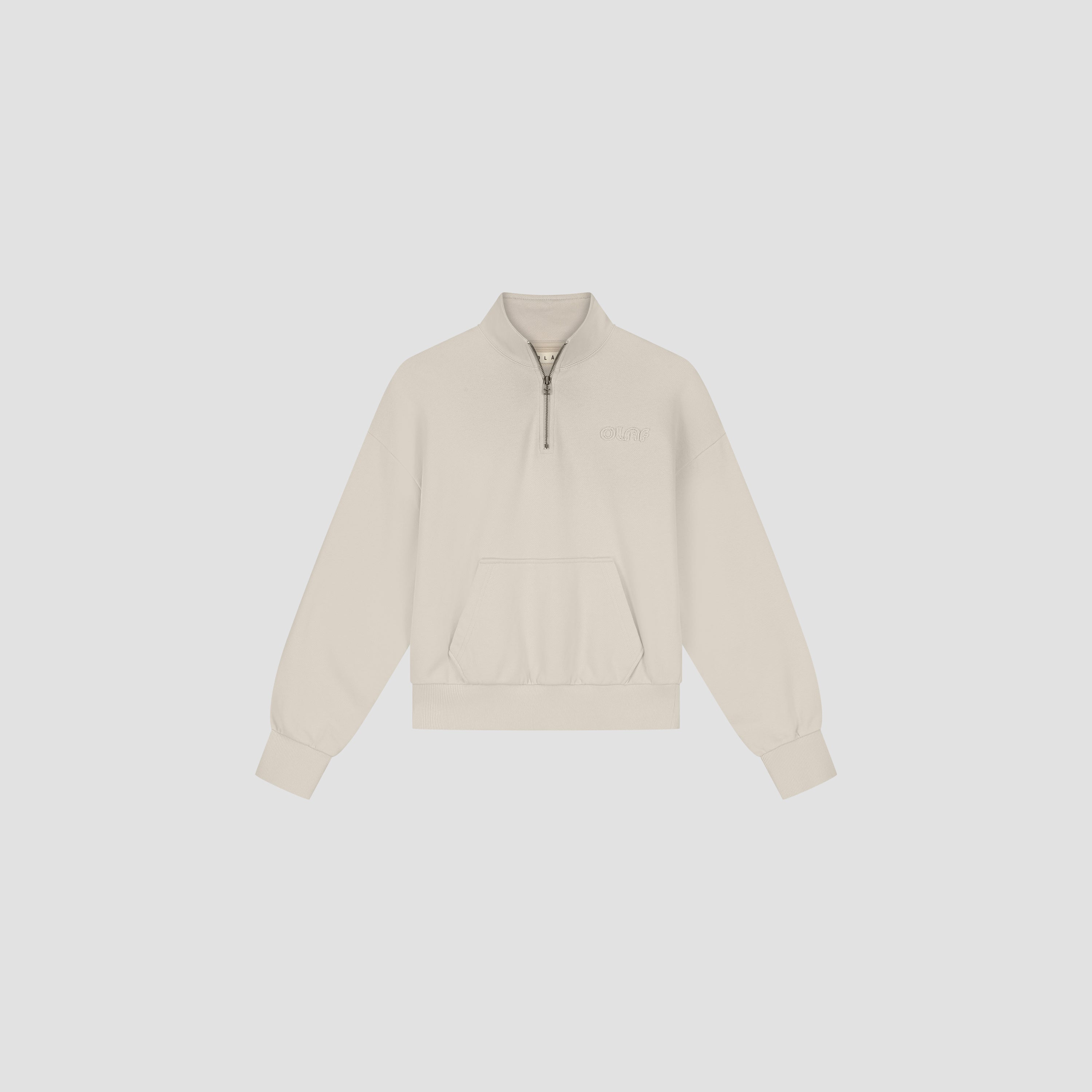 Retro Logo Half Zip Sweat - Cement