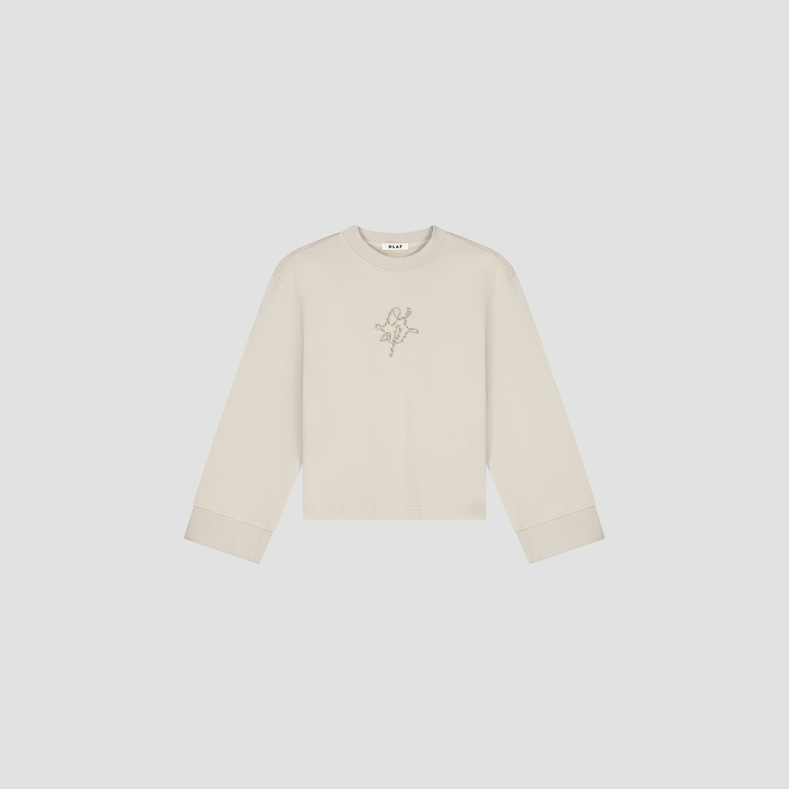 Dotted Monogram Crewneck - Cement